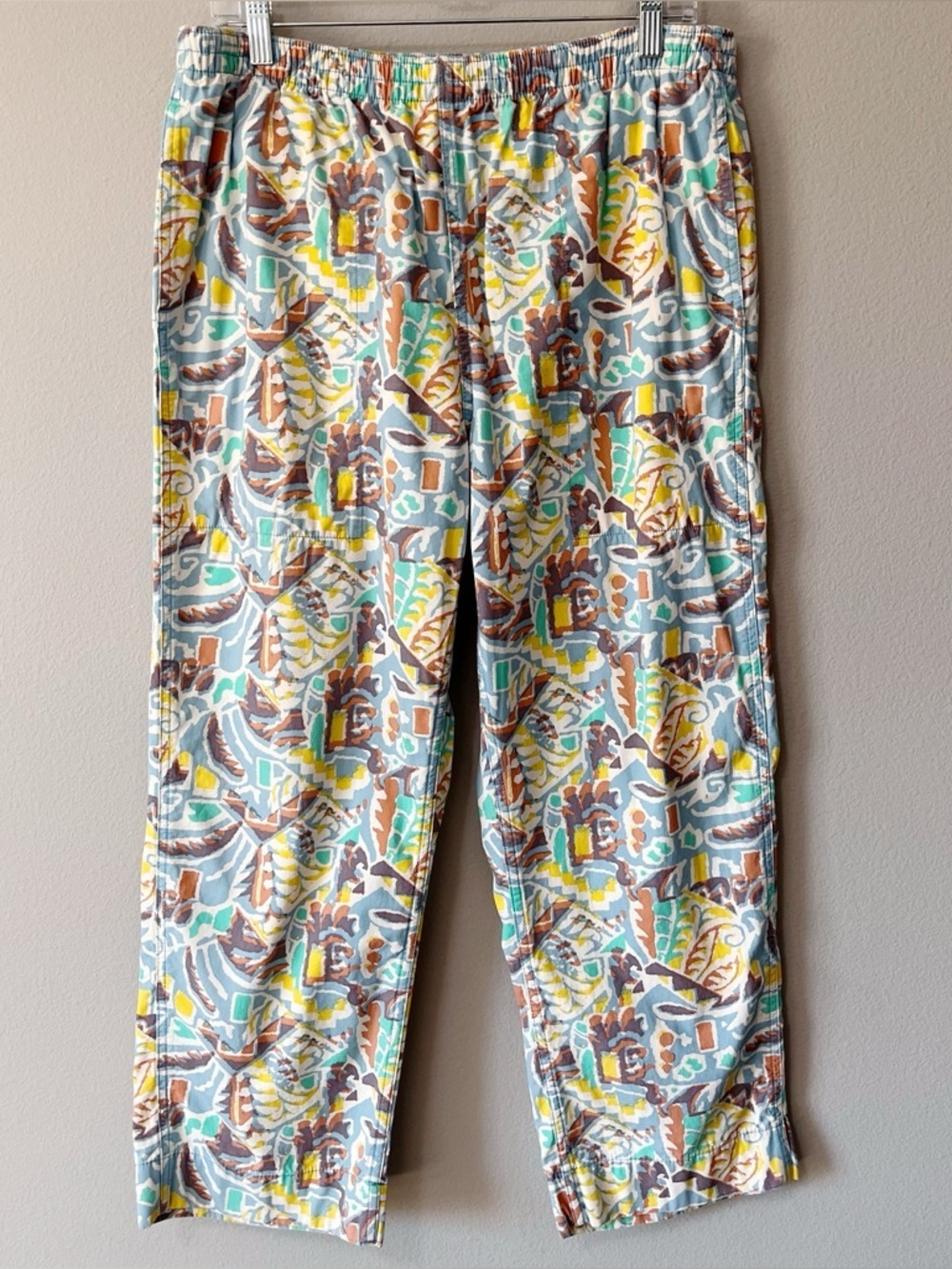 Patagonia NWOT Funhoggers Printed Pants Thriving Planet Blue Size Large Outdoor - Picture 4 of 14